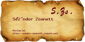 Sándor Zsanett névjegykártya