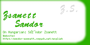 zsanett sandor business card